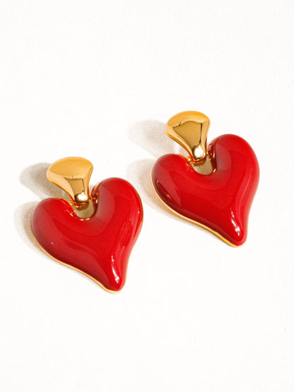 Edith 18K Gold Vintage Heart Earring