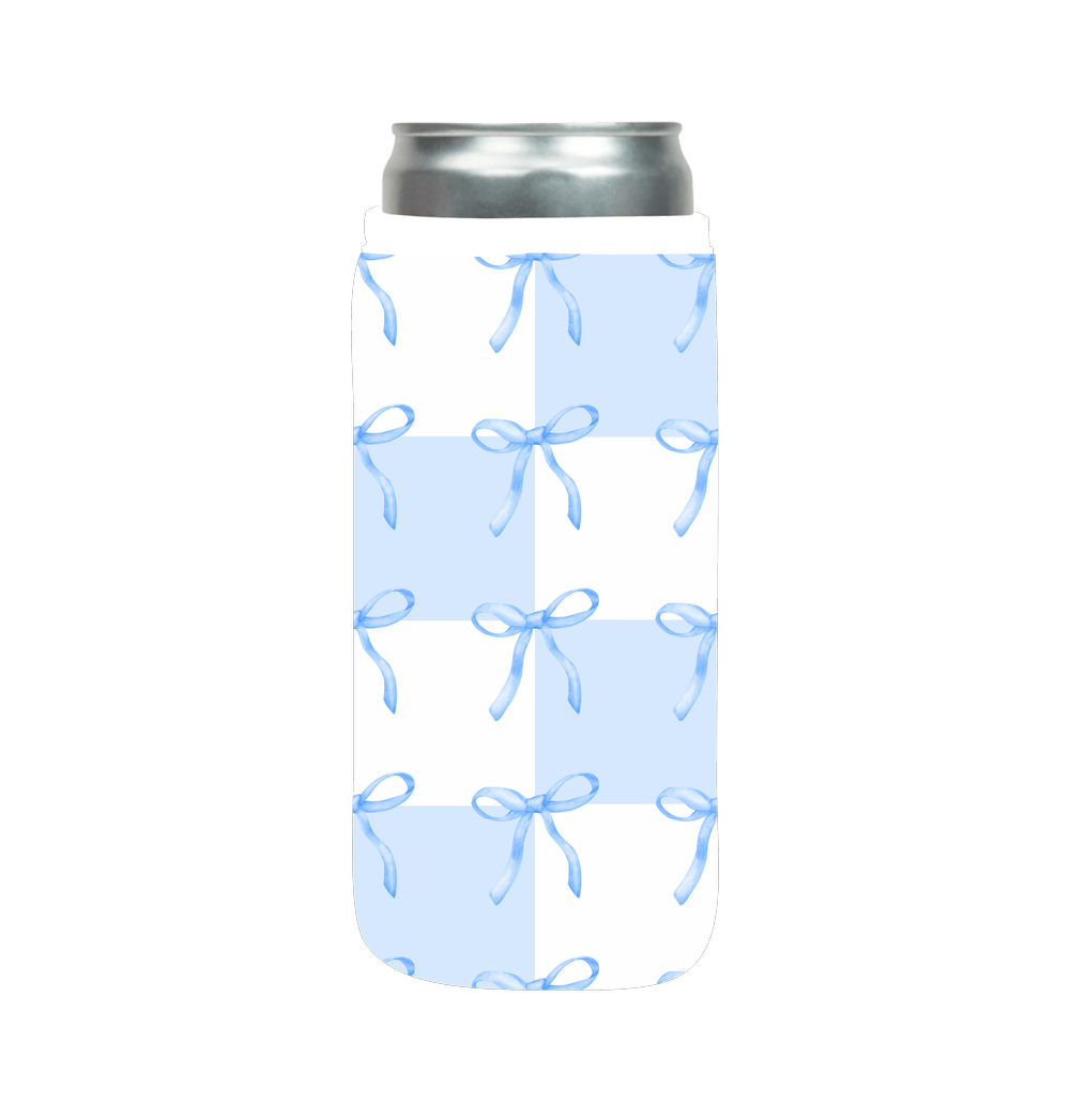 Blue Bows Slim Can Sleeve