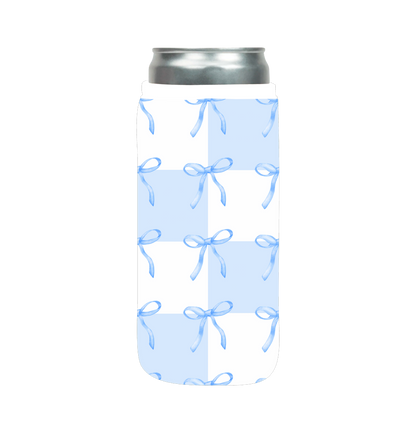 Blue Bows Slim Can Sleeve