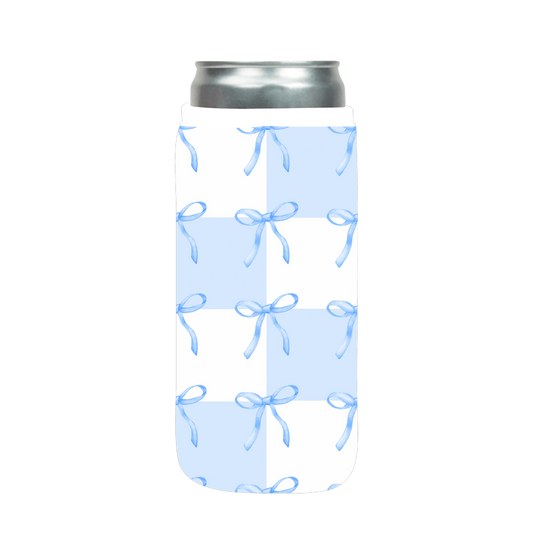 Blue Bows Slim Can Sleeve