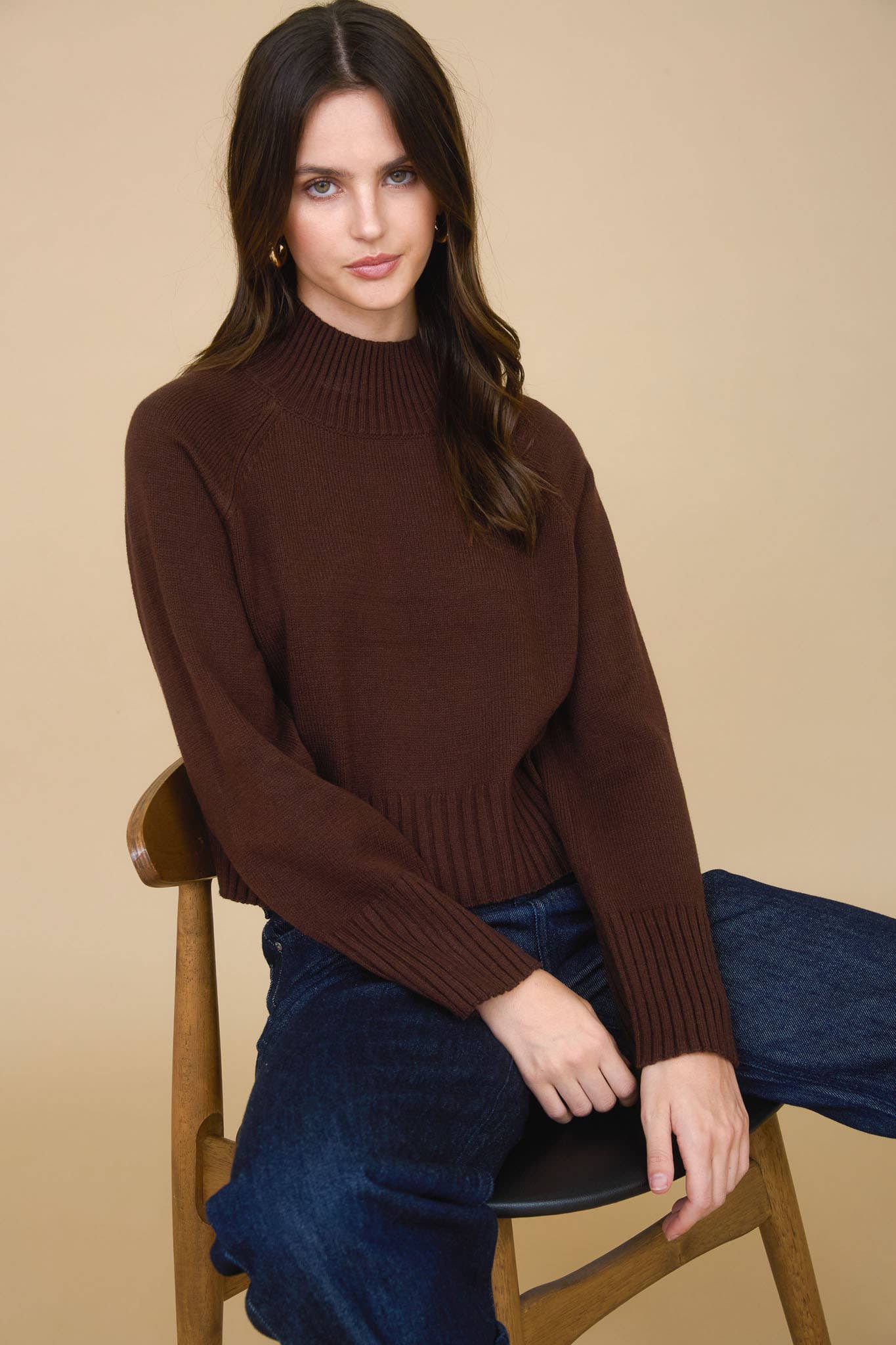Cocoa Chic Mock Neck Sweater