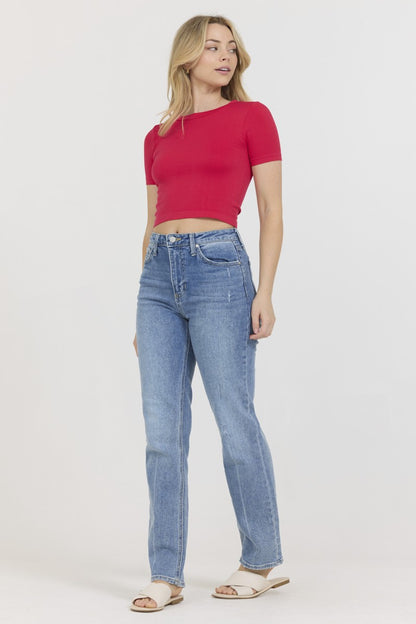 Lily Seamless Crop Top - Red