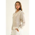 Becca Stripe Zip up Sweater