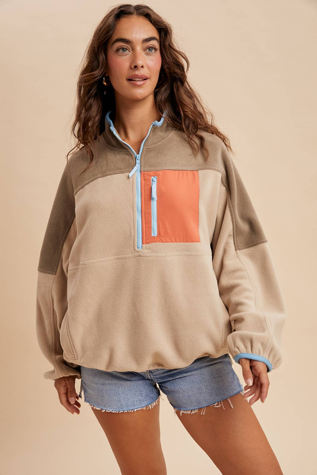 Cozy Colorblock Fleece Pullover
