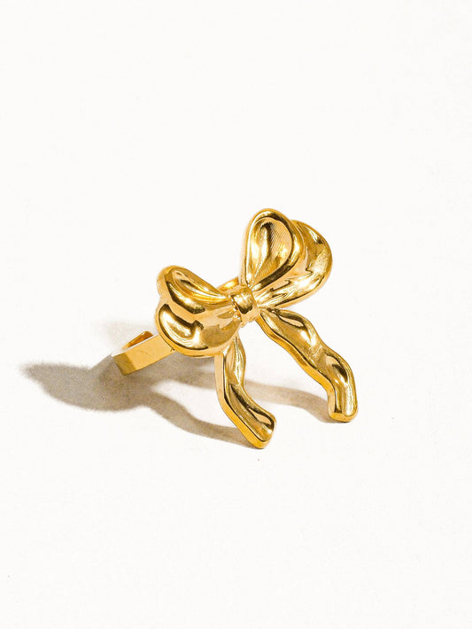 Waverly 18K Non-Tarnish Bow Adjustable Ring