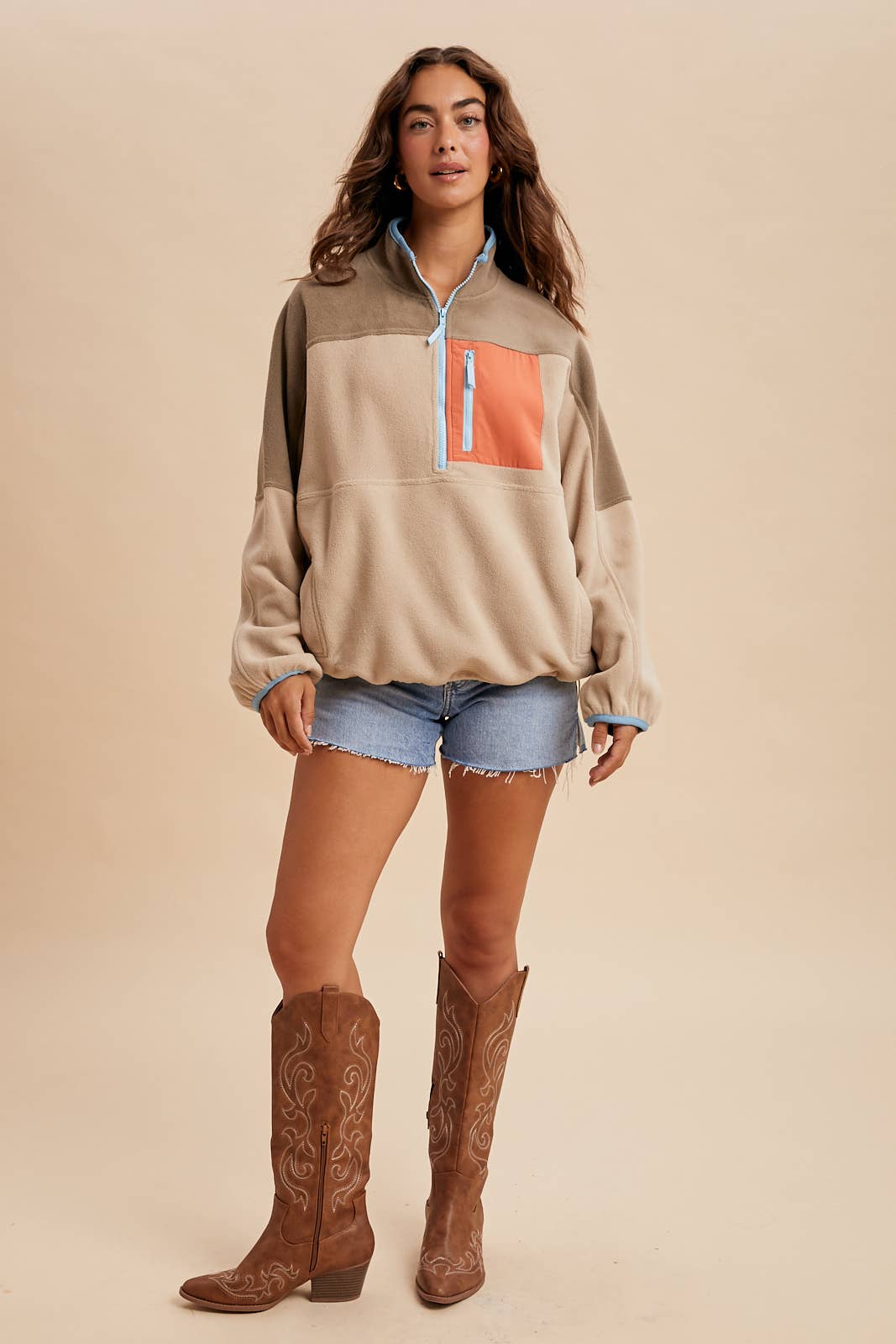 Cozy Colorblock Fleece Pullover