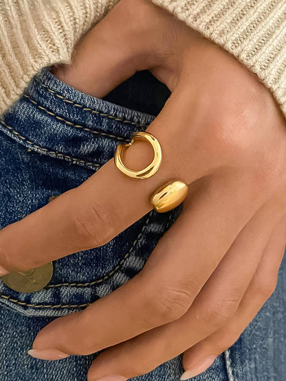 Florine 18K Gold Non-Tarnish Abstract Ring