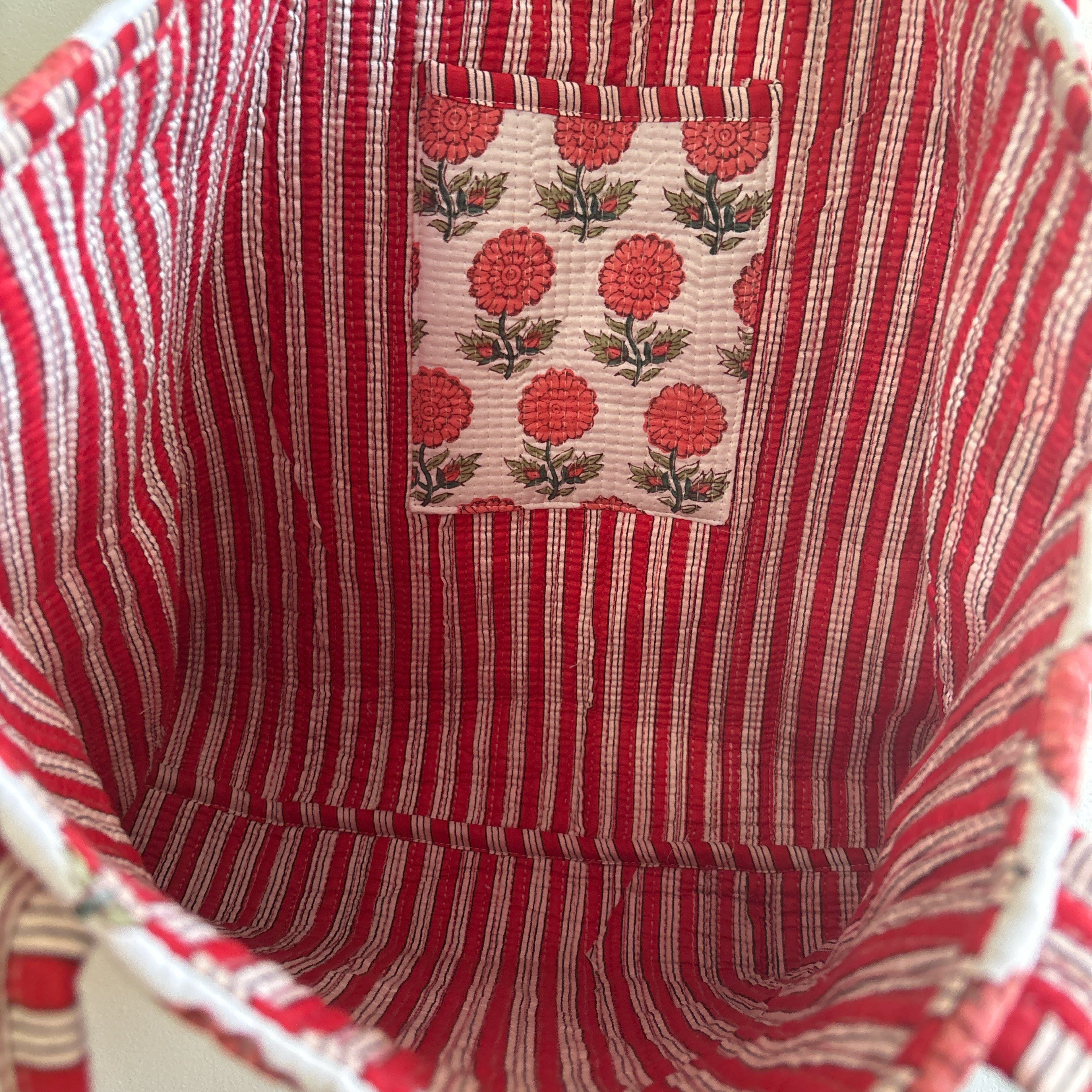 Poppy Quilted Tote Bag