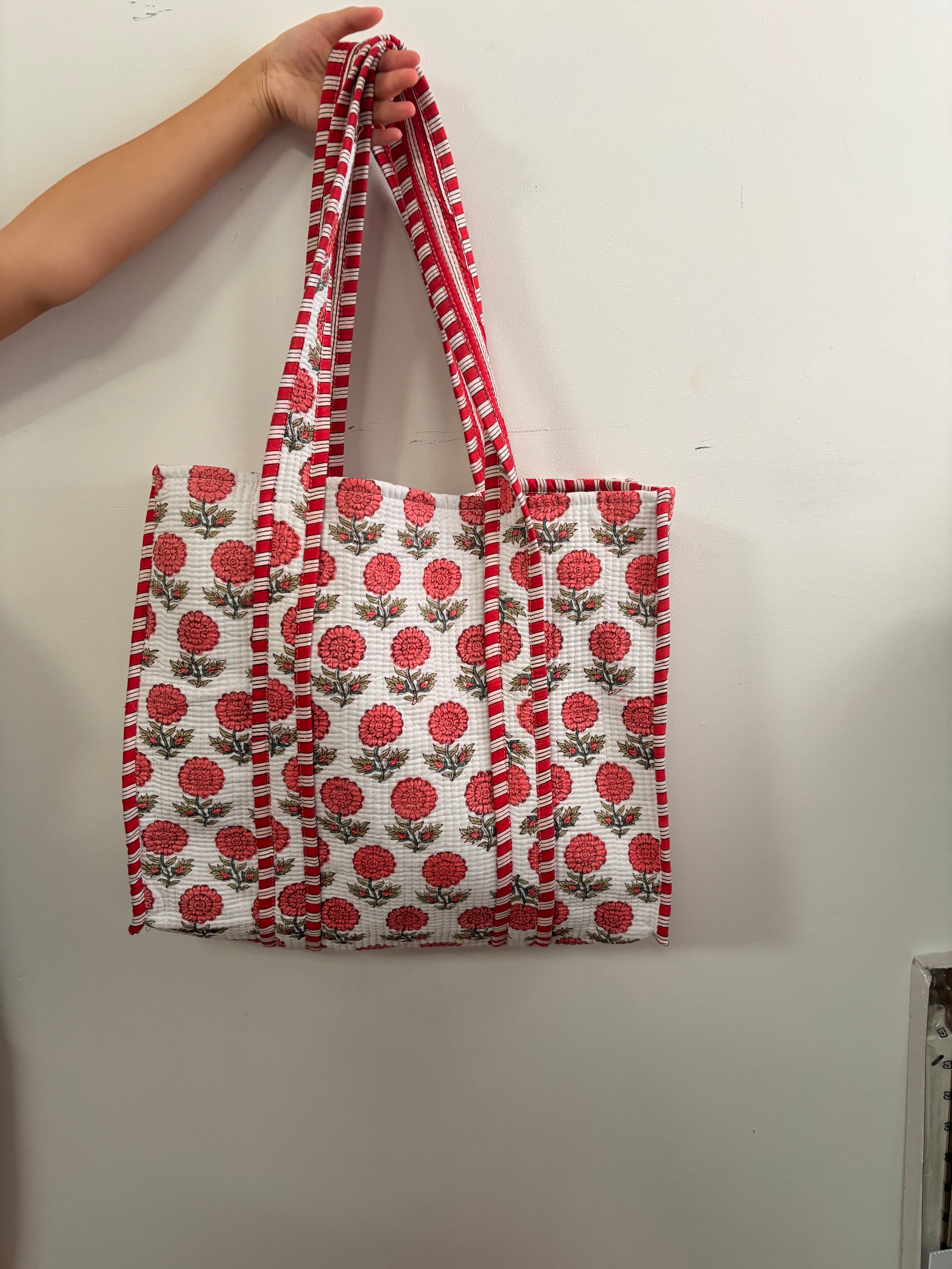Poppy Quilted Tote Bag