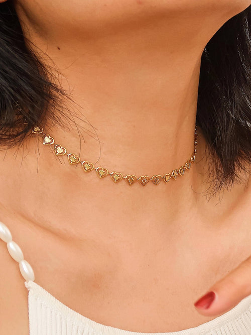 Agathe Dainty Heart Choker - Rose & Olivia Boutique
