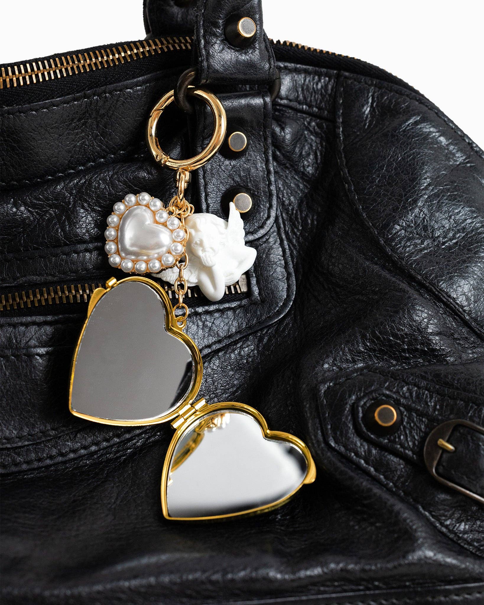 Angel Kiss Mirror Locket Bag Charm - Rose & Olivia Boutique