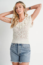 Bailee Eyelet Sweater Knit Top - Rose & Olivia Boutique