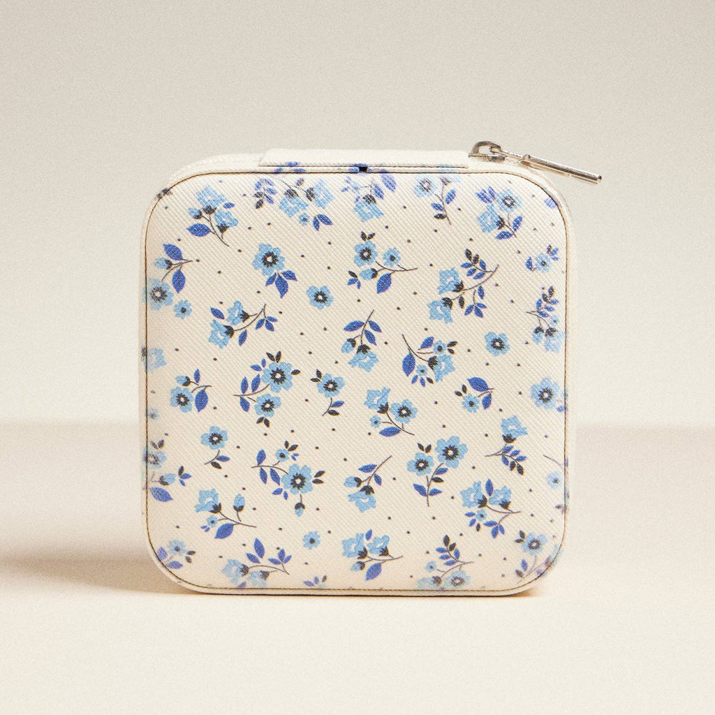 Blue Flower Pattern Jewelry Box - Rose & Olivia Boutique