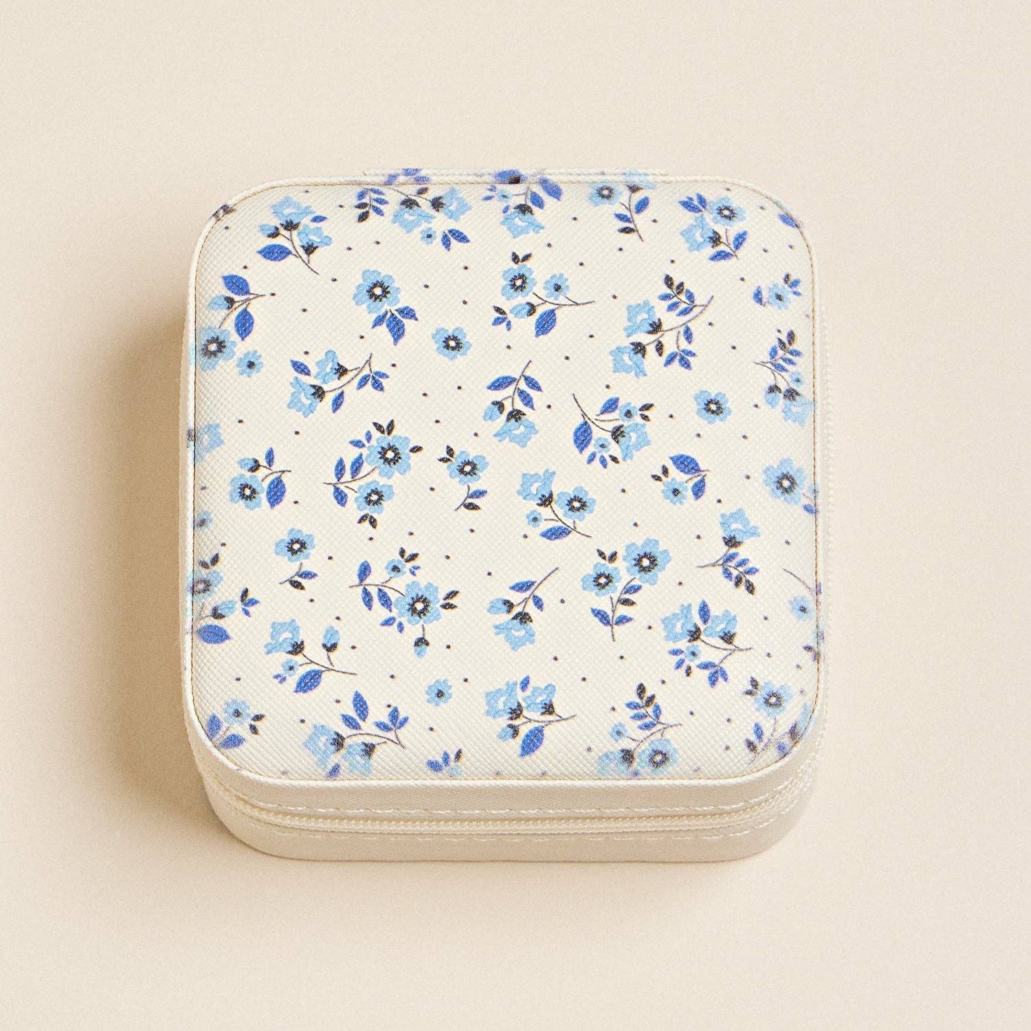 Blue Flower Pattern Jewelry Box - Rose & Olivia Boutique