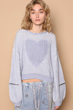Blue Raspberry Hearts Sweater - Rose & Olivia Boutique
