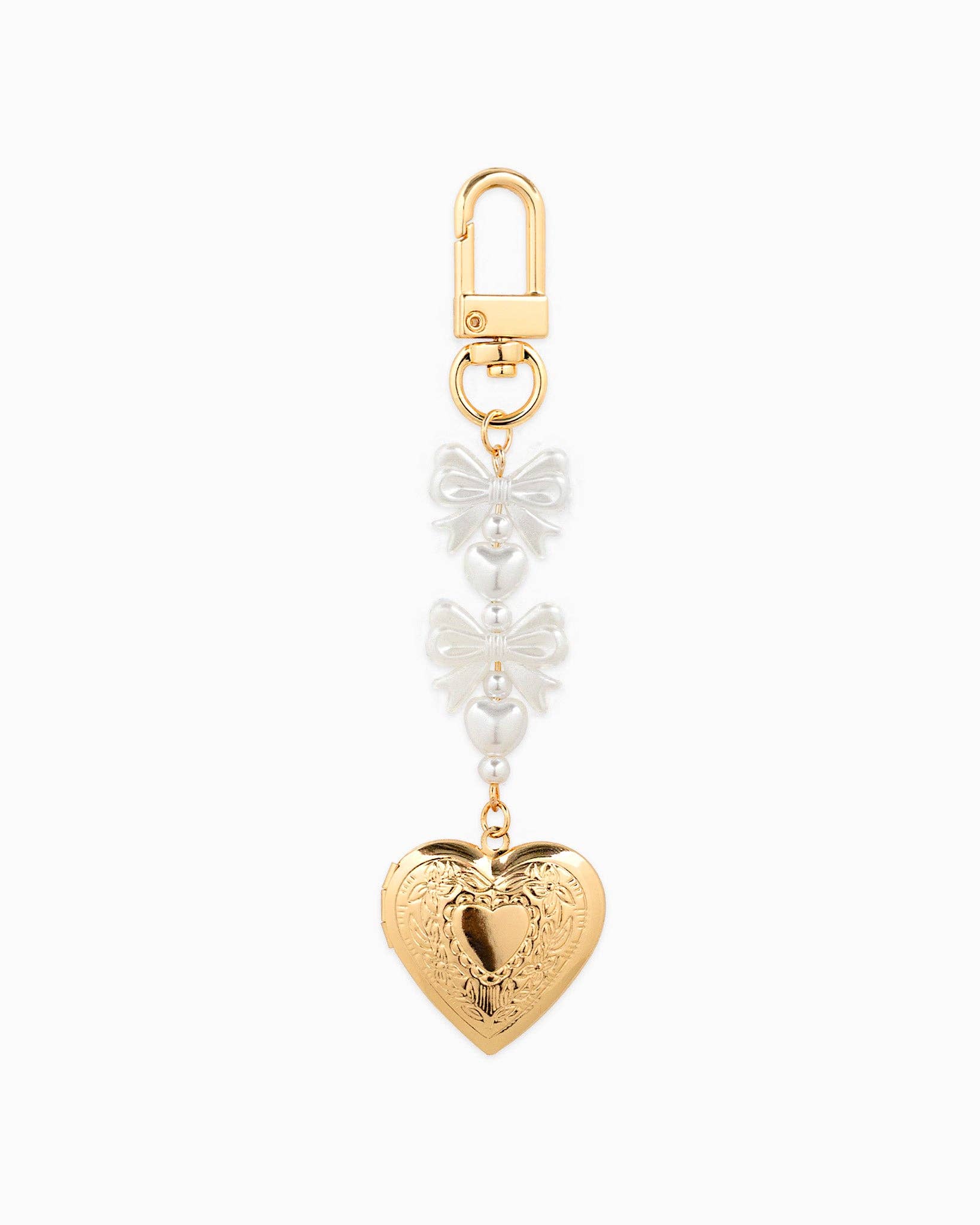 Bow & Heart Bag Charm - Rose & Olivia Boutique