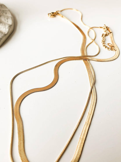 Jean 18K Gold Non-Tarnish Layered Chain Necklace