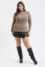 Chelsea Knit Top: Mocha - Rose & Olivia Boutique