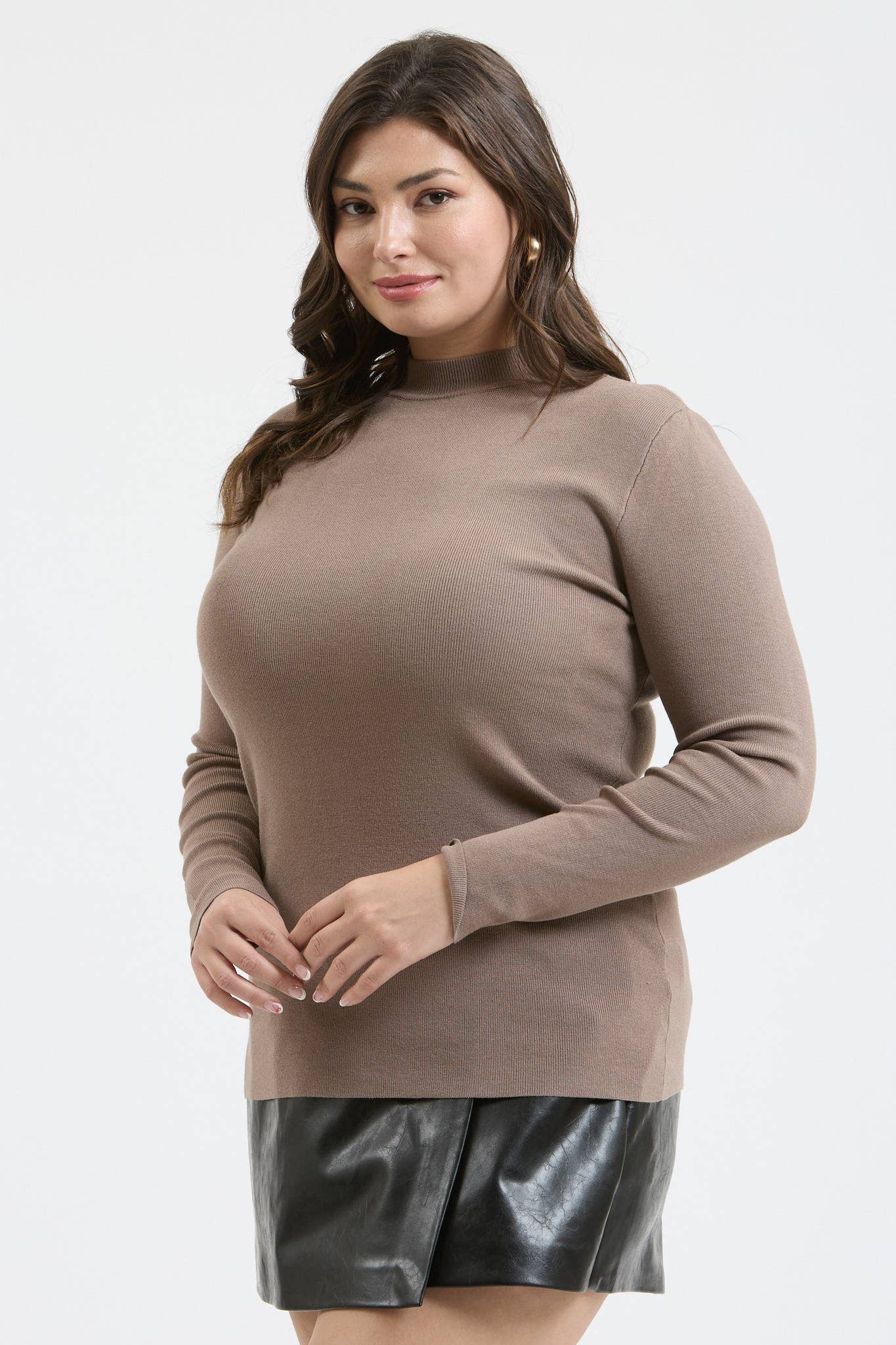 Chelsea Knit Top: Mocha - Rose & Olivia Boutique