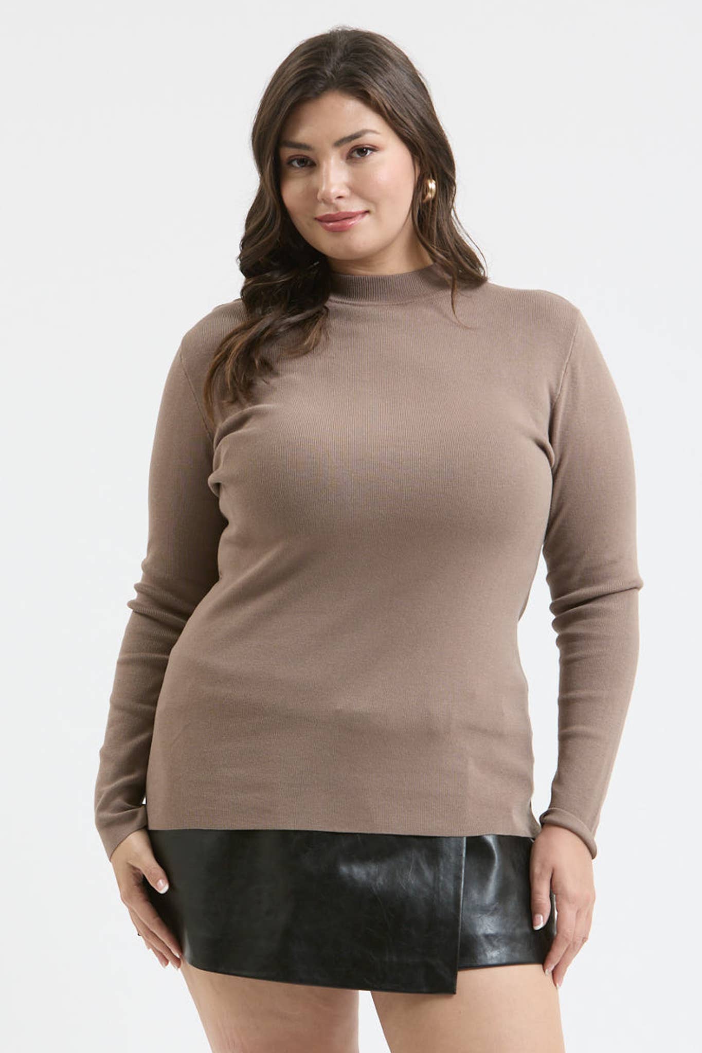 Chelsea Knit Top: Mocha - Rose & Olivia Boutique