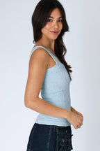 Christina Seamless Floral Cami - Breezy Blue - Rose & Olivia Boutique