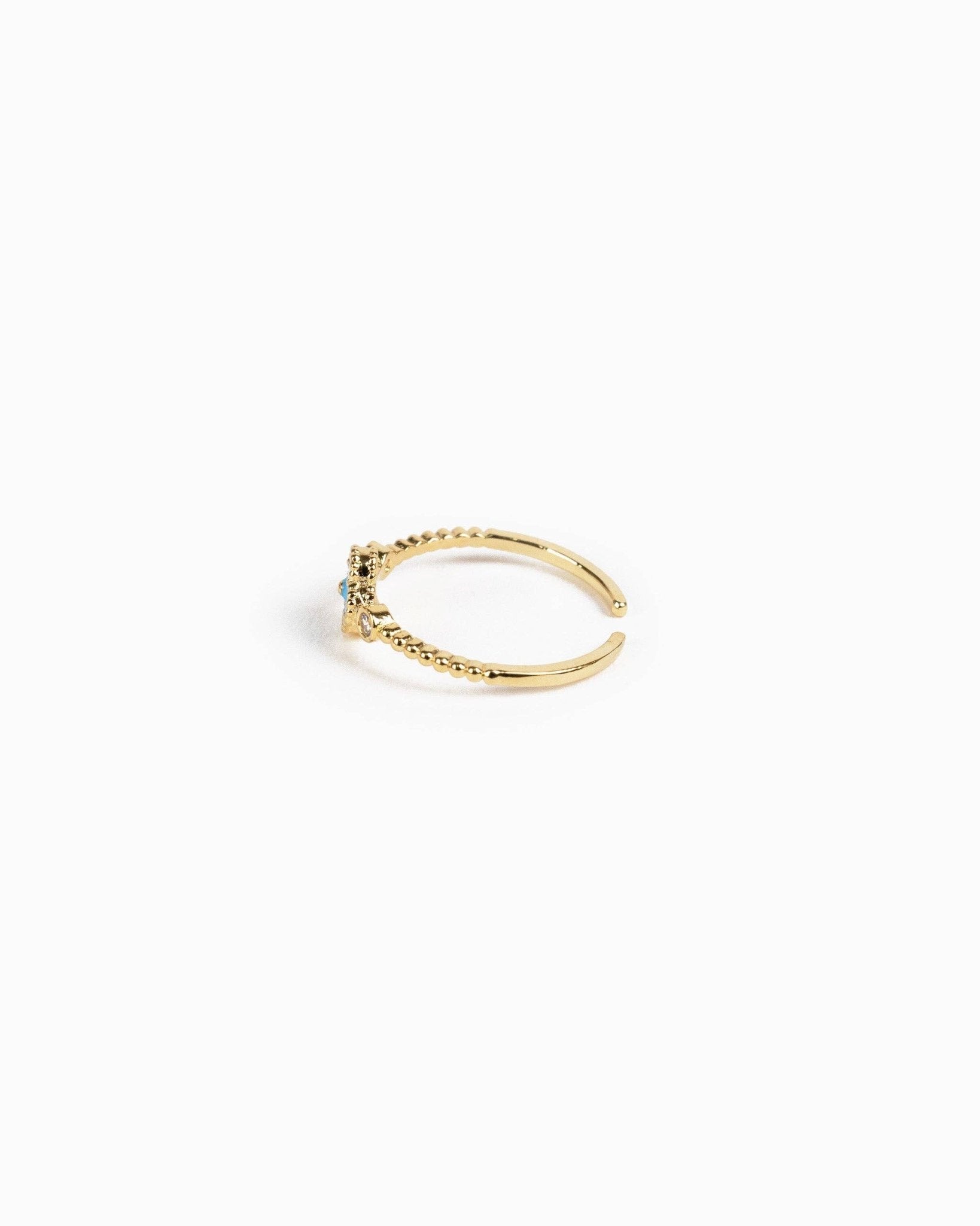 Clover Stone Ring: Black - Rose & Olivia Boutique