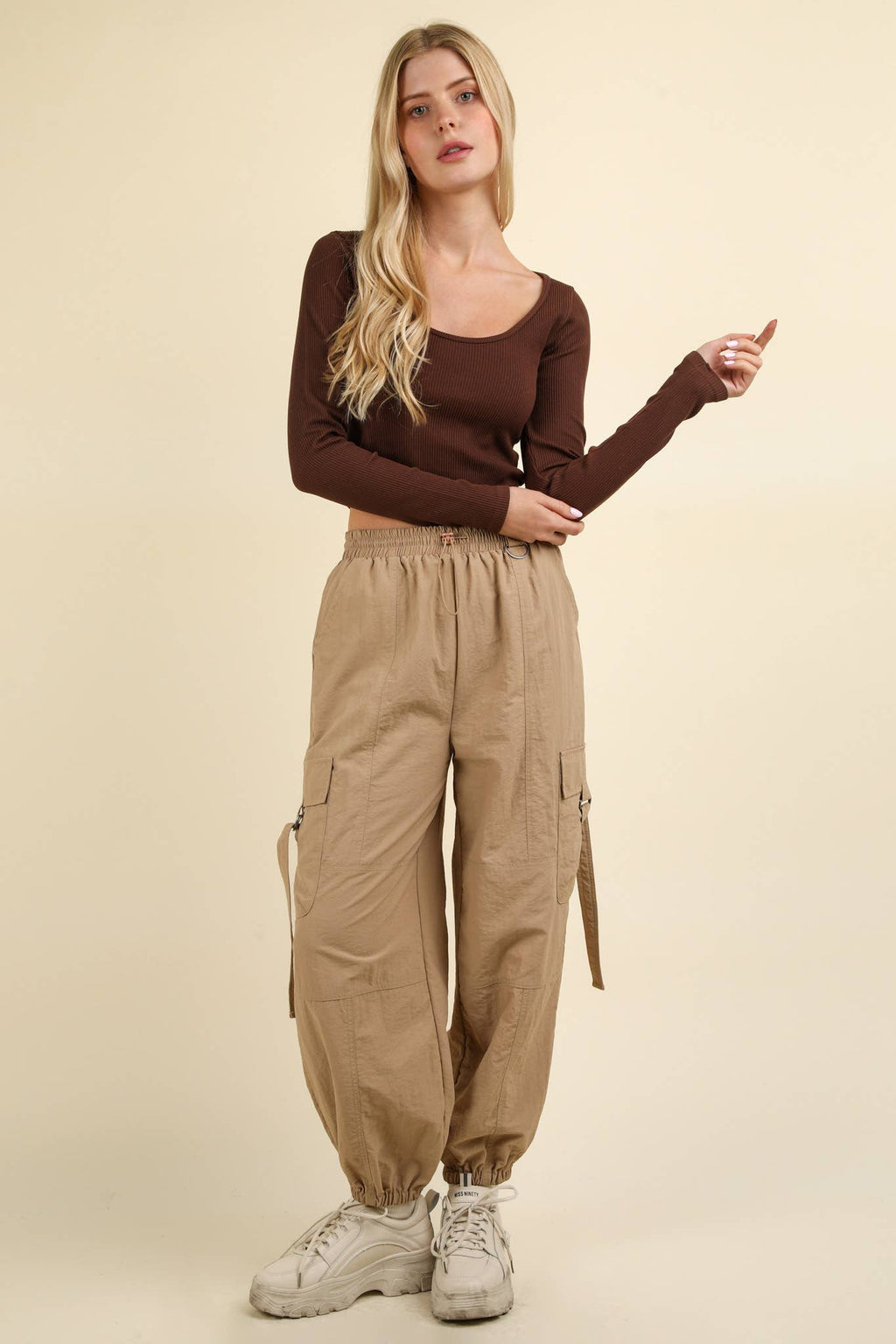 Comfy Fitted Crop Knit Top: Chocolate - Rose & Olivia Boutique