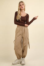 Comfy Fitted Crop Knit Top: Chocolate - Rose & Olivia Boutique