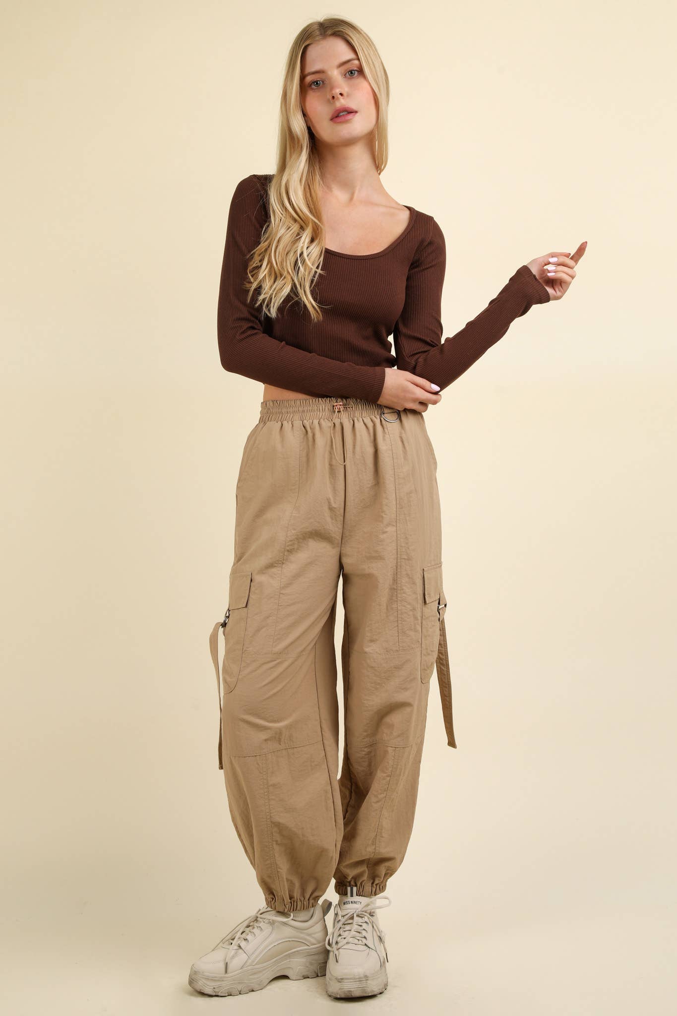 Comfy Fitted Crop Knit Top: Chocolate - Rose & Olivia Boutique