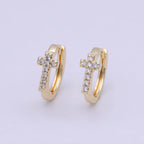 Cross Gold Hoop Earring - Rose & Olivia Boutique