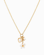 Dainty Stone & Pearl Flower Charm Necklace - Rose & Olivia Boutique