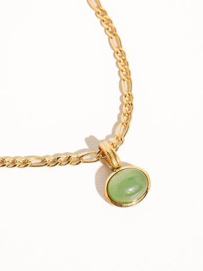 Winslow Non-Tarnish Green Stone Pendant Chain Necklace