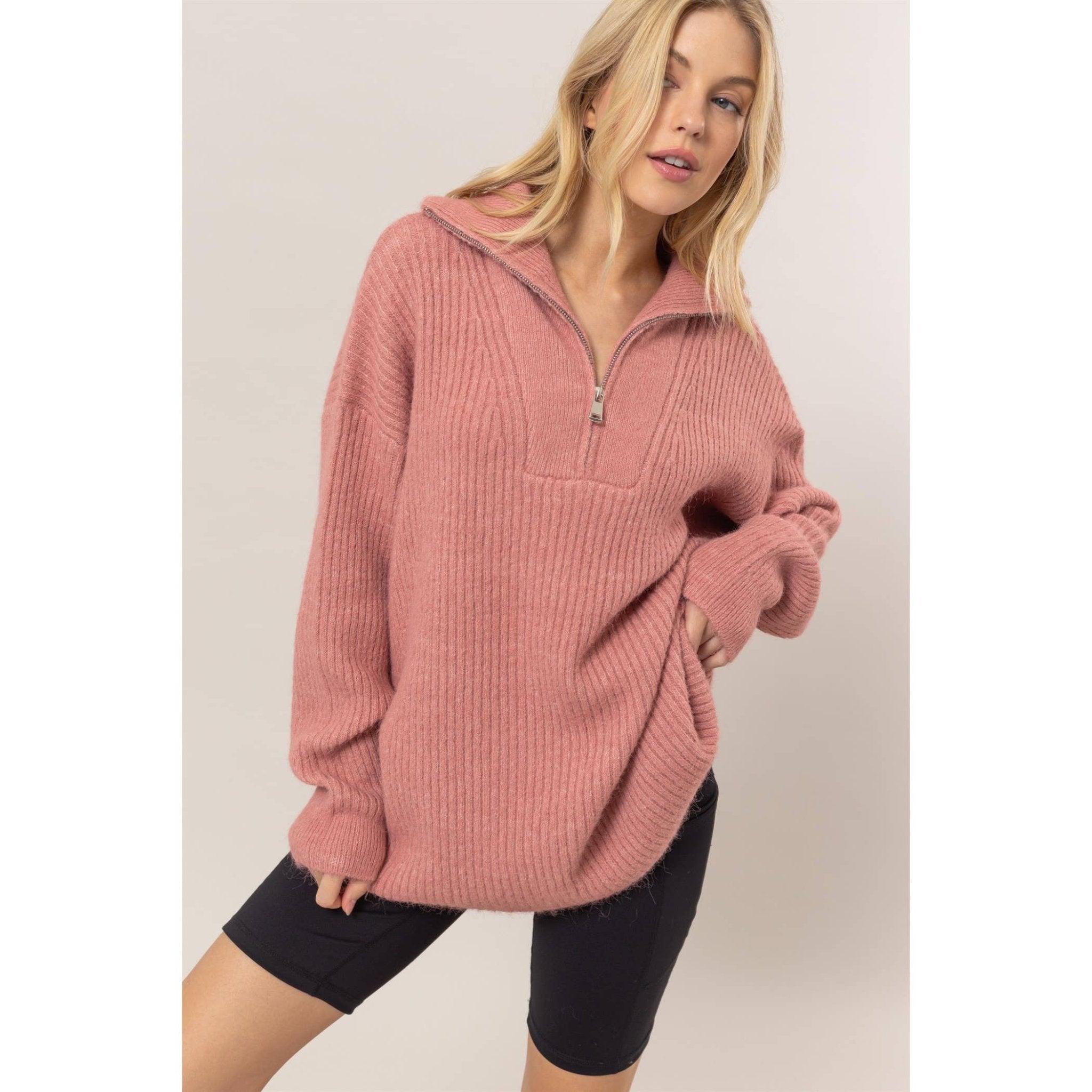 Dusty Rose Sweater - Rose & Olivia Boutique