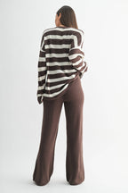 Mocha Stripe Lounge Set