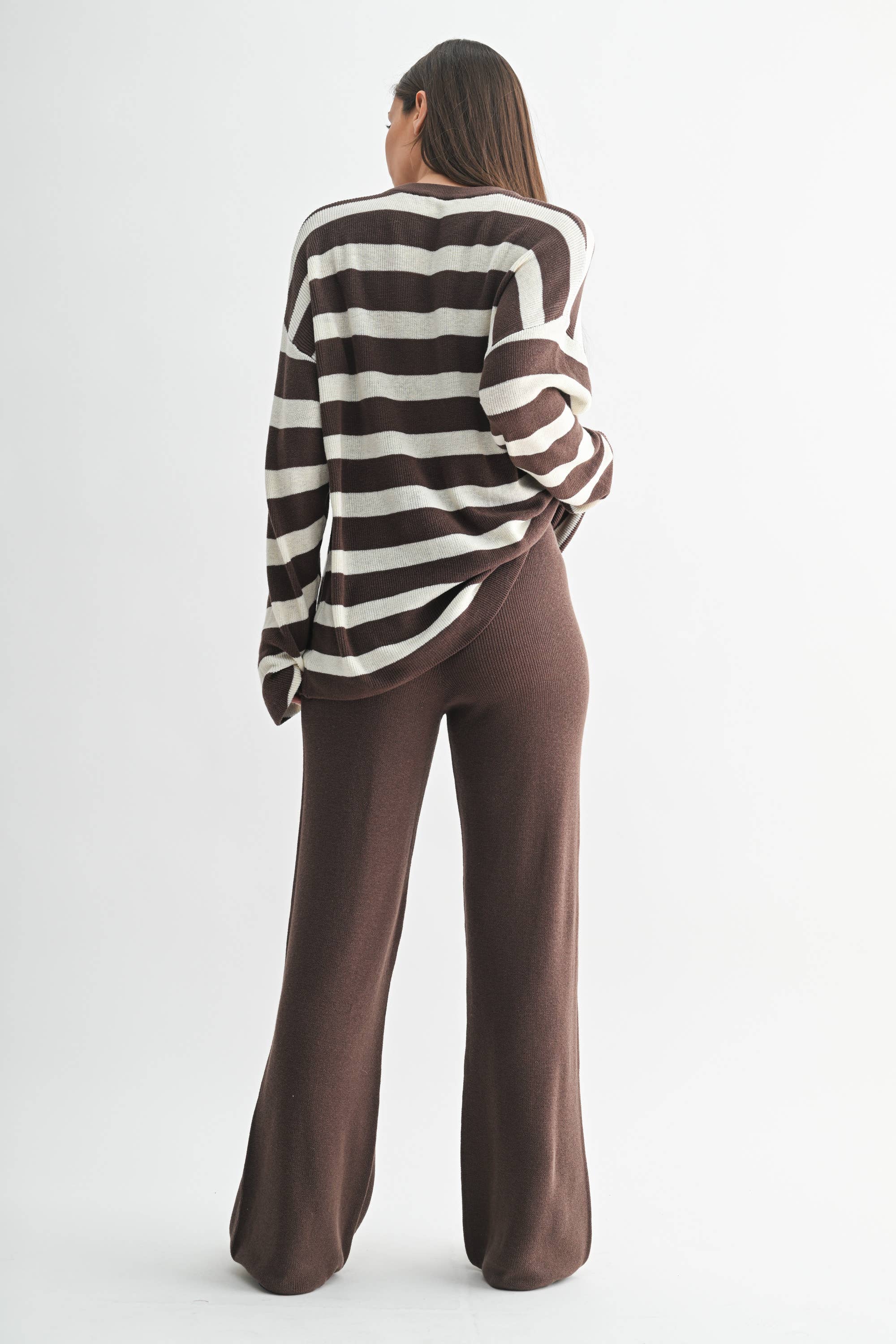 Mocha Stripe Lounge Set
