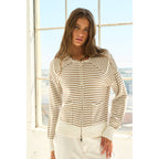 Becca Stripe Zip up Sweater