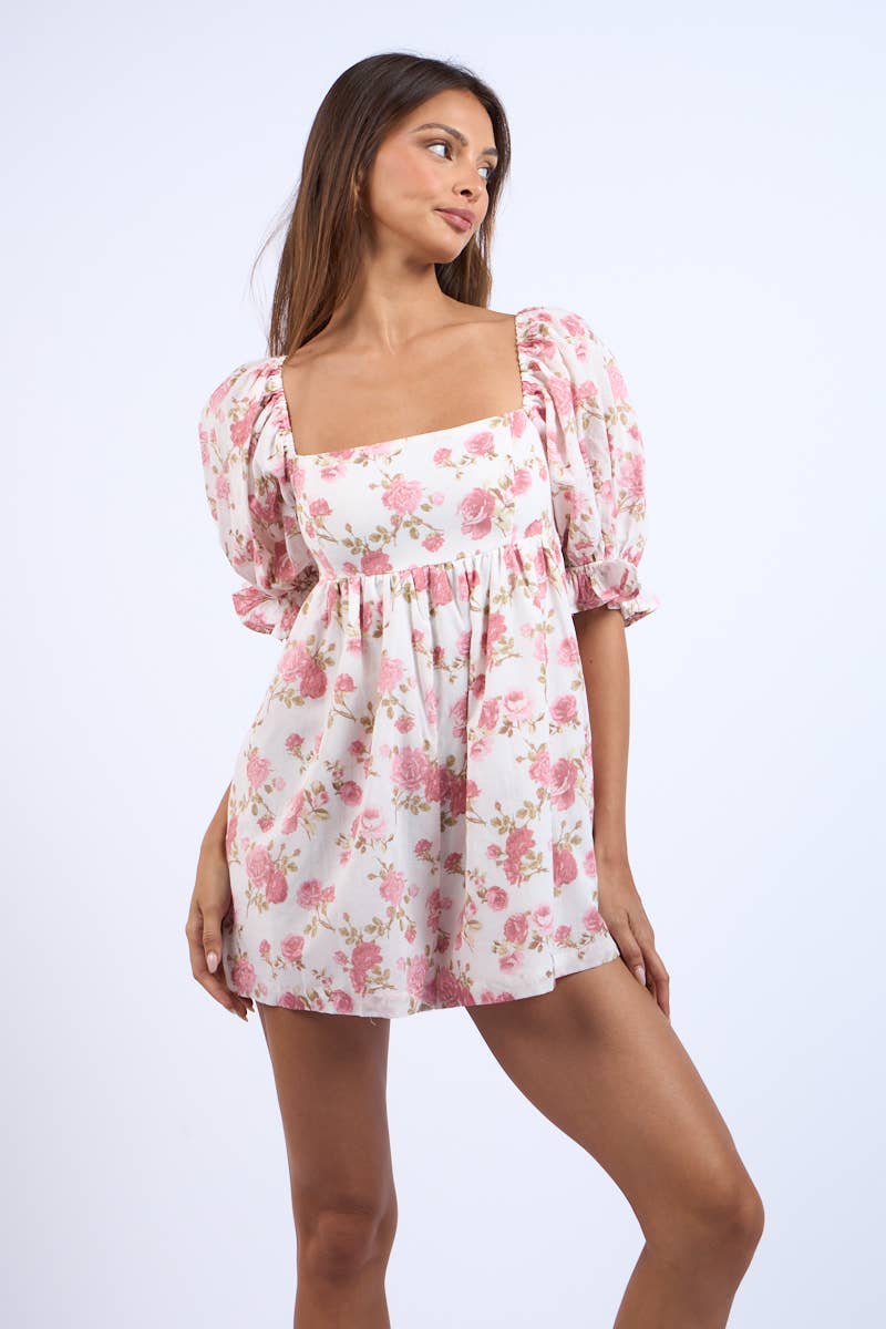 Eden Floral Mini Romper - Rose & Olivia Boutique