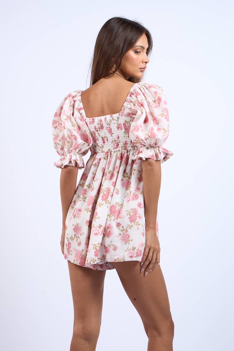 Eden Floral Mini Romper - Rose & Olivia Boutique