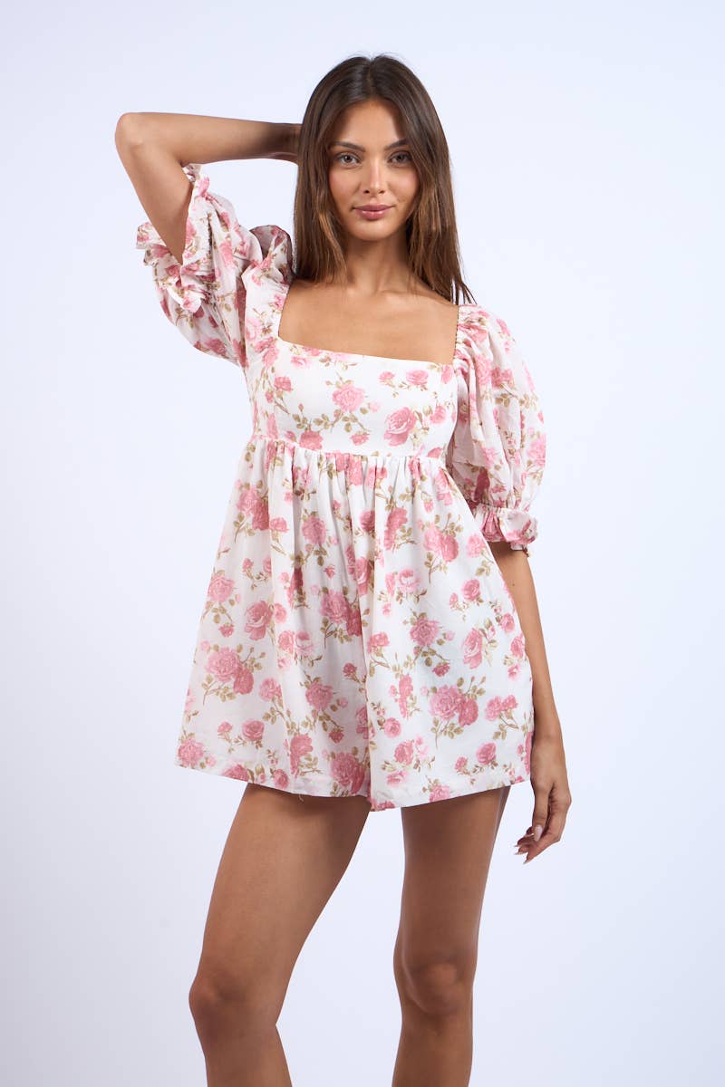 Eden Floral Mini Romper - Rose & Olivia Boutique