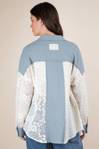 Emily Contrast Ribbed Knit & Lace Top - Rose & Olivia Boutique