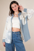 Emily Contrast Ribbed Knit & Lace Top - Rose & Olivia Boutique
