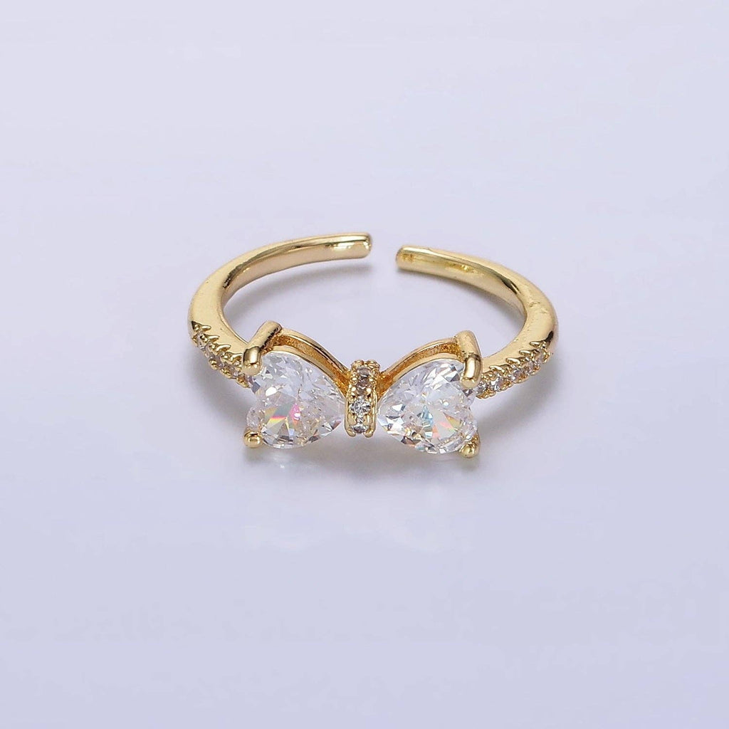 Heart Ribbon Ring: Clear - Rose & Olivia Boutique