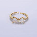 Heart Ribbon Ring: Clear - Rose & Olivia Boutique