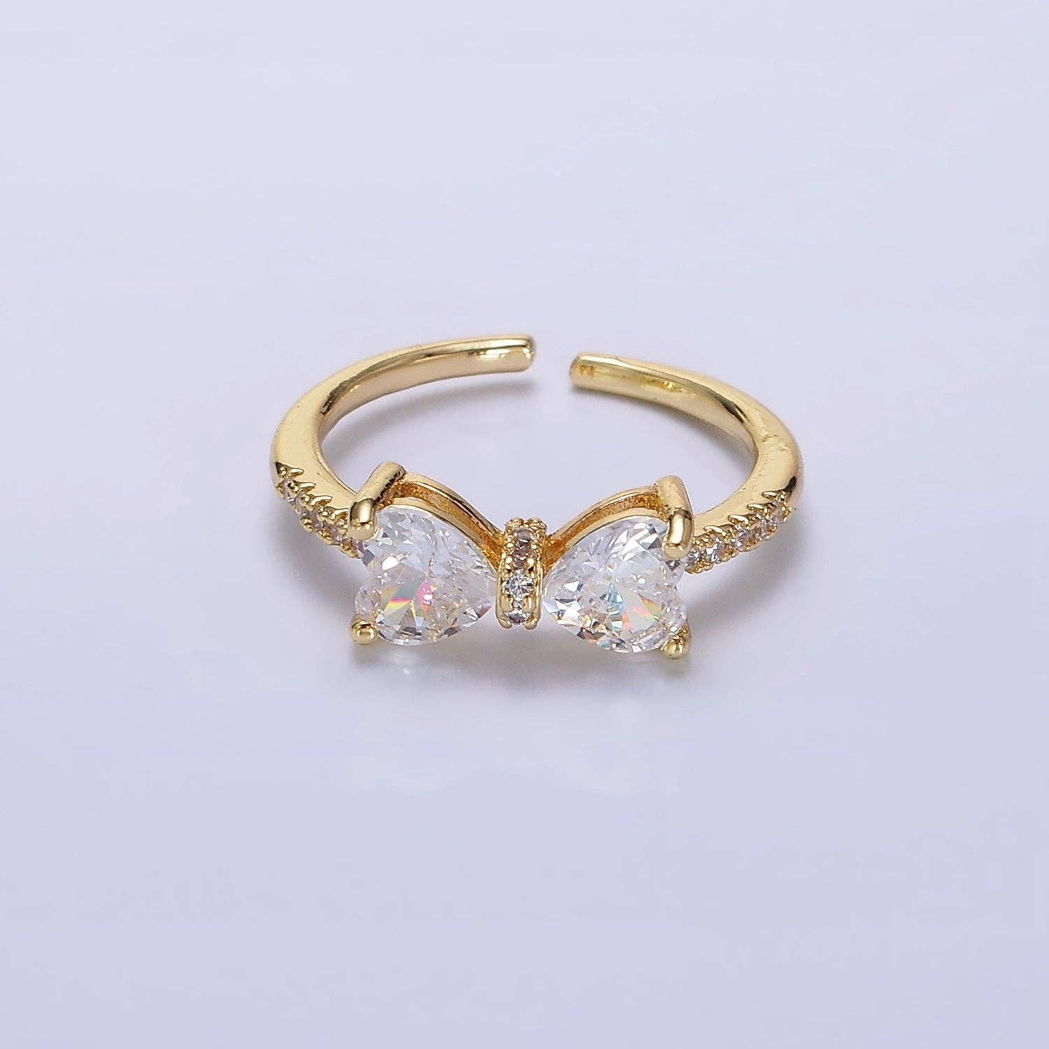 Heart Ribbon Ring: Clear - Rose & Olivia Boutique