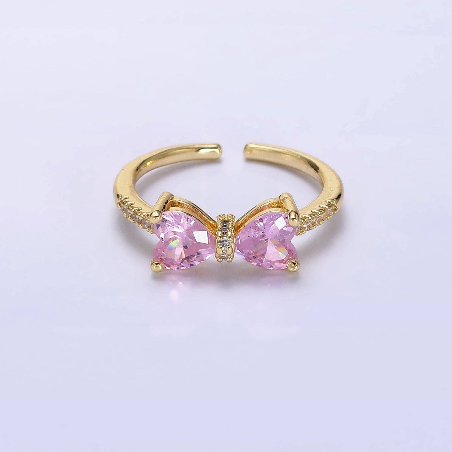 Heart Ribbon Ring: Pink - Rose & Olivia Boutique