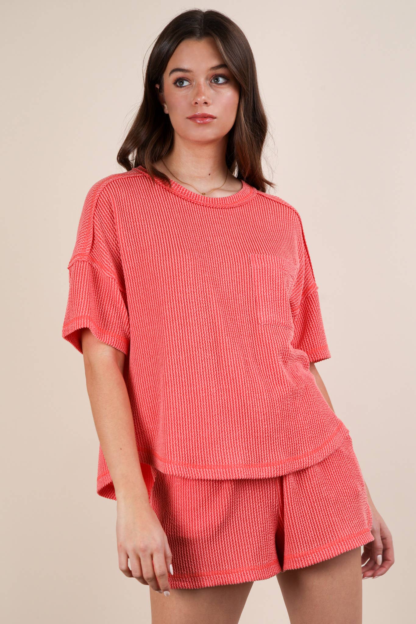 Jiana Comfort Set - Coral - Rose & Olivia Boutique