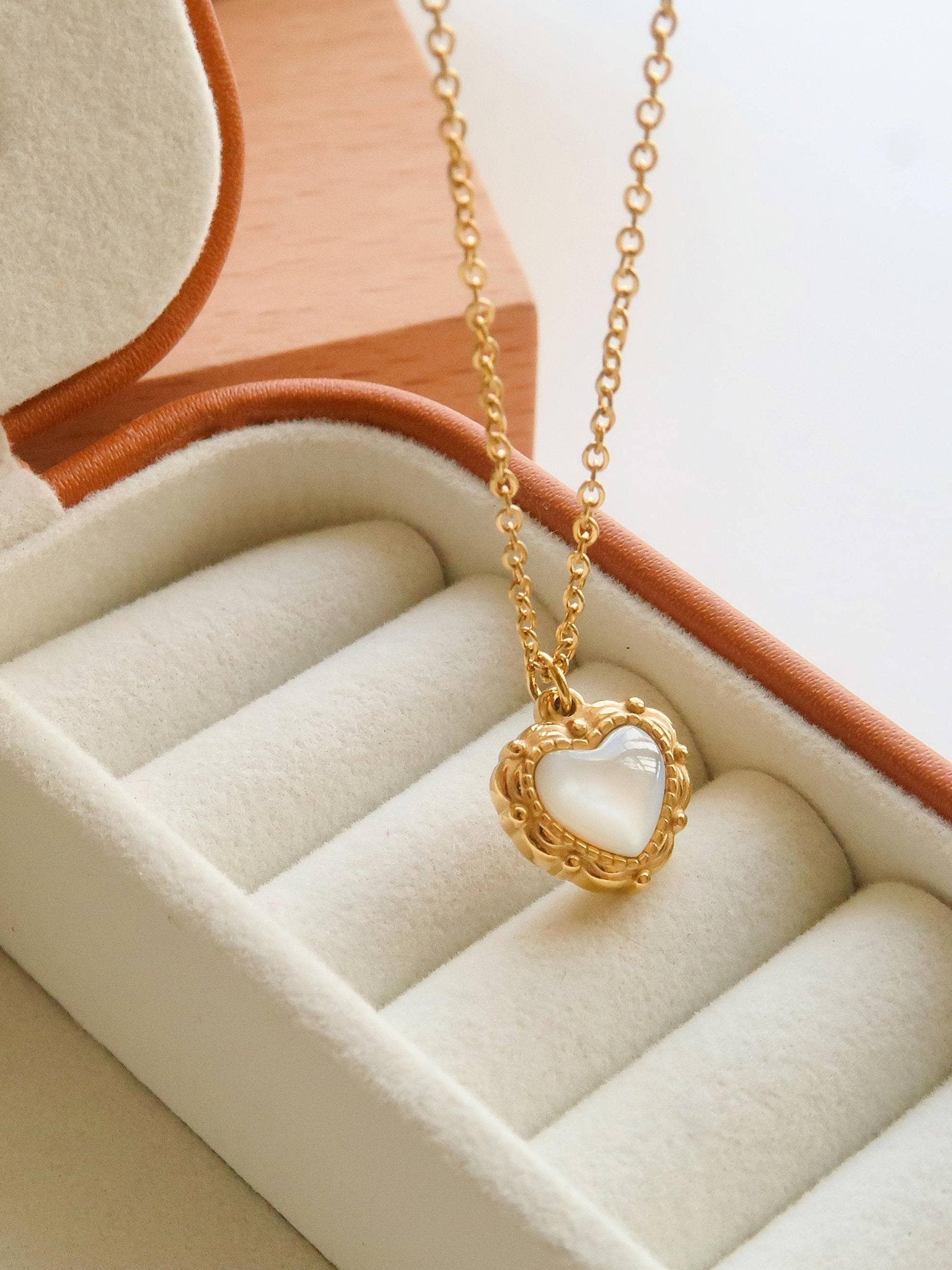 Josie Gold Non - Tarnish Vintage Heart Pendant Necklace - Rose & Olivia Boutique