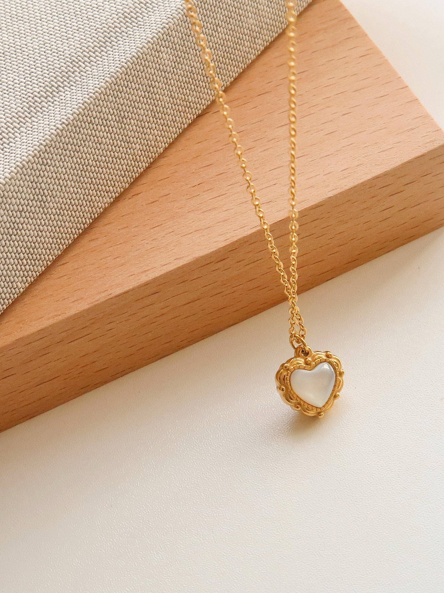 Josie Gold Non - Tarnish Vintage Heart Pendant Necklace - Rose & Olivia Boutique