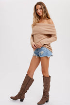 Latte Knit Dolman Tunic - Rose & Olivia Boutique