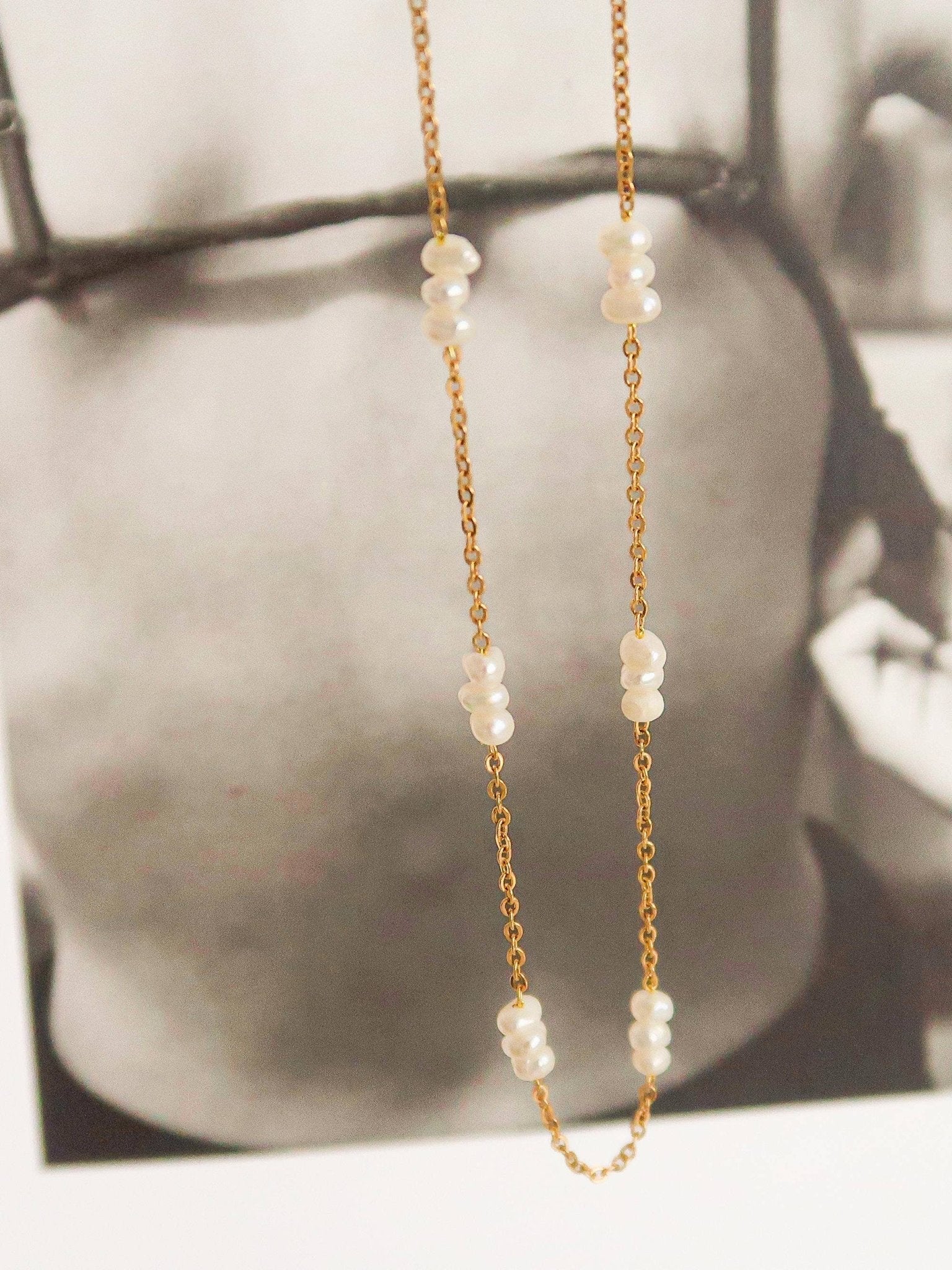 Leilani 18K Non - Tarnish Petite Pearl Choker - Rose & Olivia Boutique